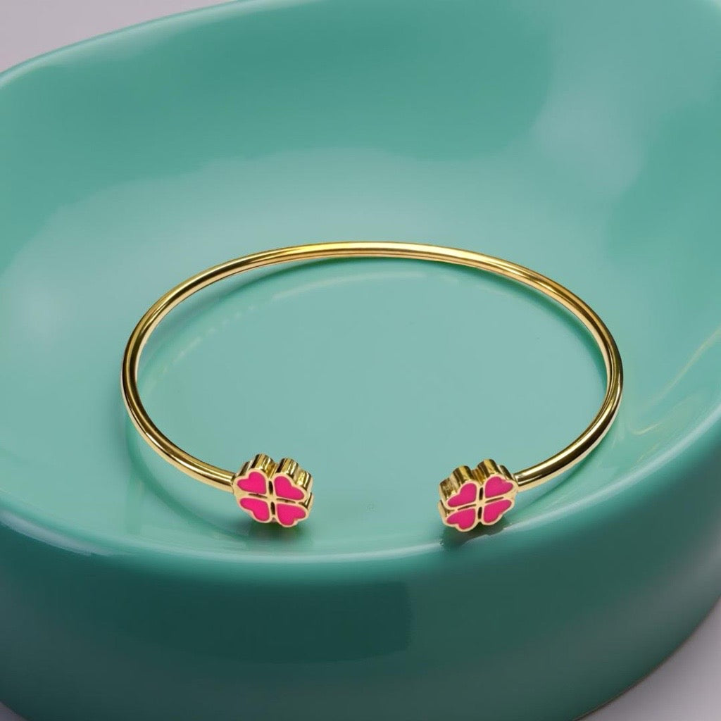 Bracelet "Trèfle"  rose