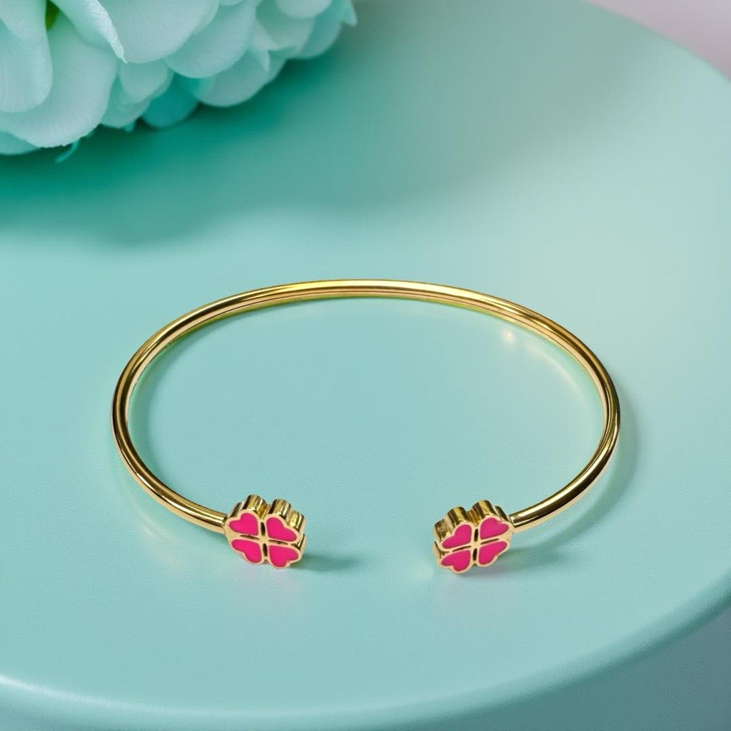 Bracelet "Trèfle"  rose