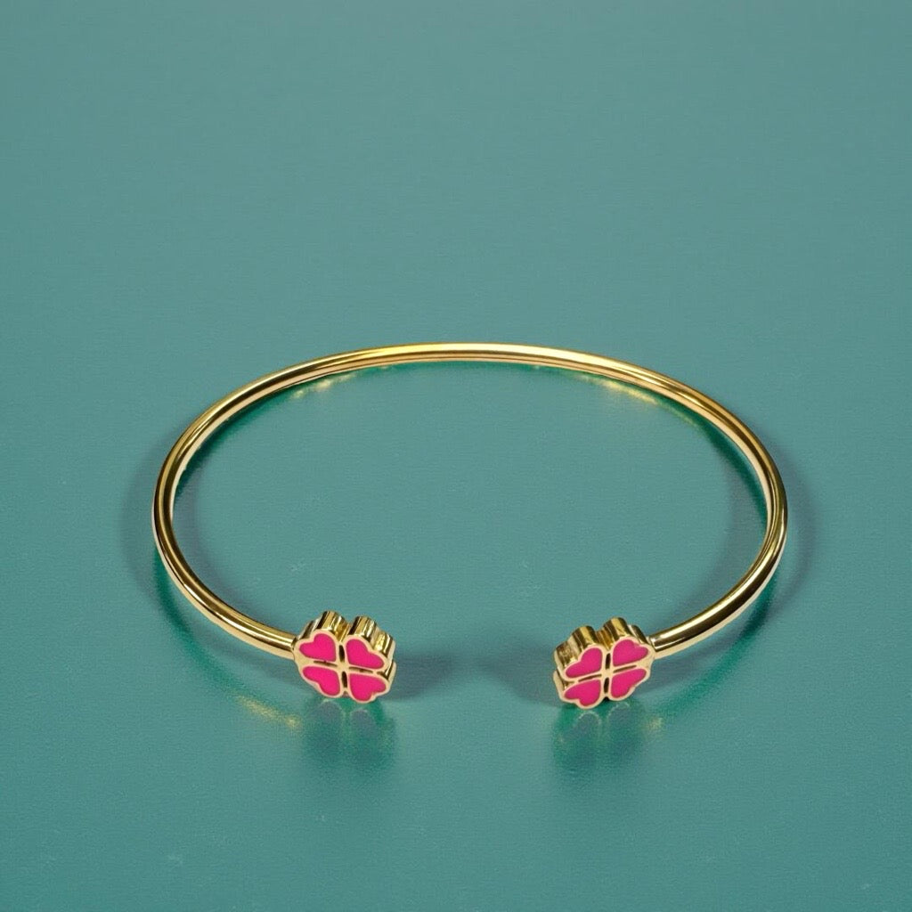 Bracelet "Trèfle"  rose