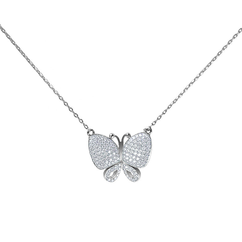 Collier : Papillon diamanté full Spark  | Or 18 carats