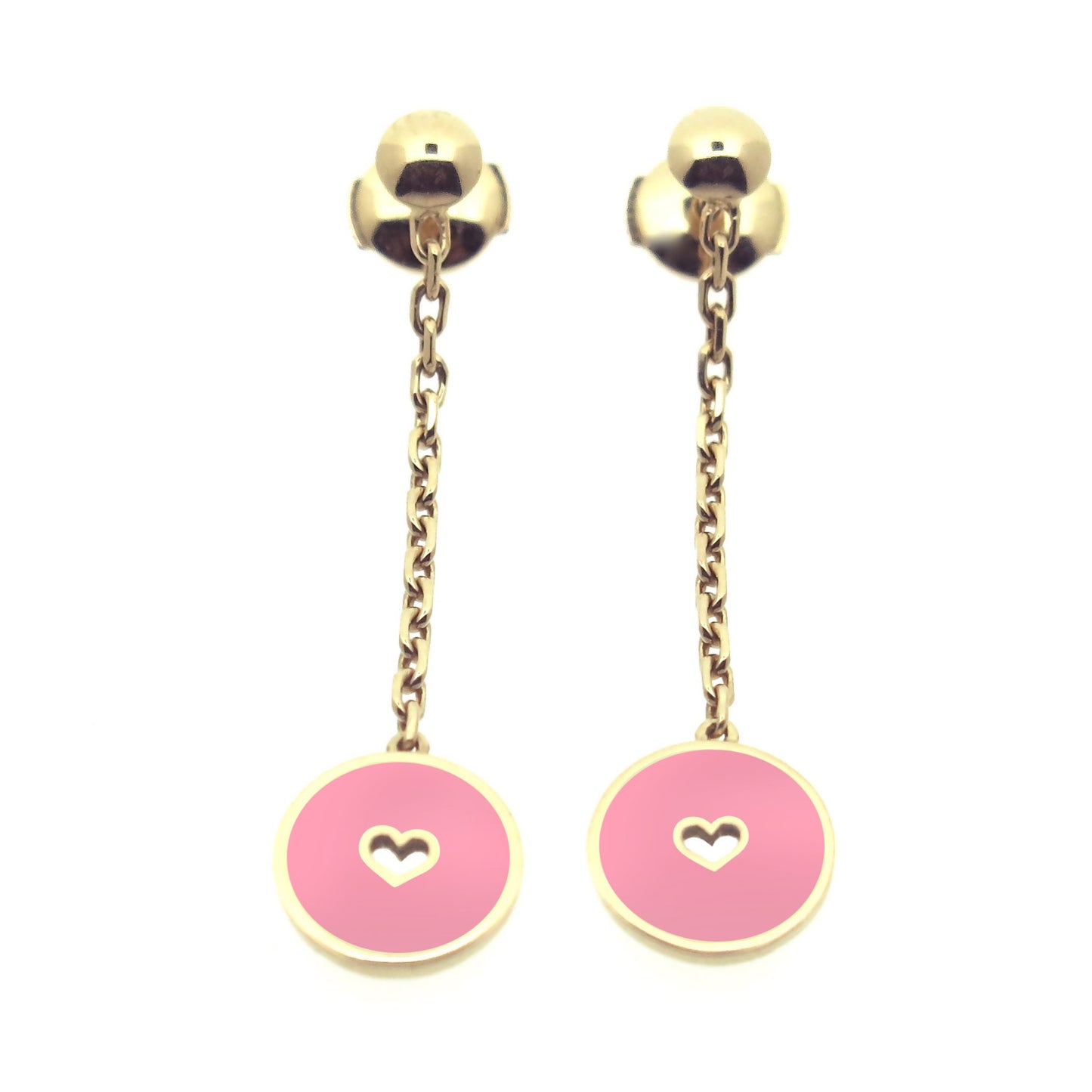 Boucles d'oreilles pendantes : Coeur | Or 18 carats