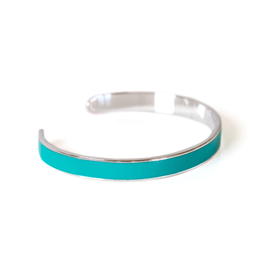 MORA bijoux bracelet jonc émaillé turquoise en argent 925