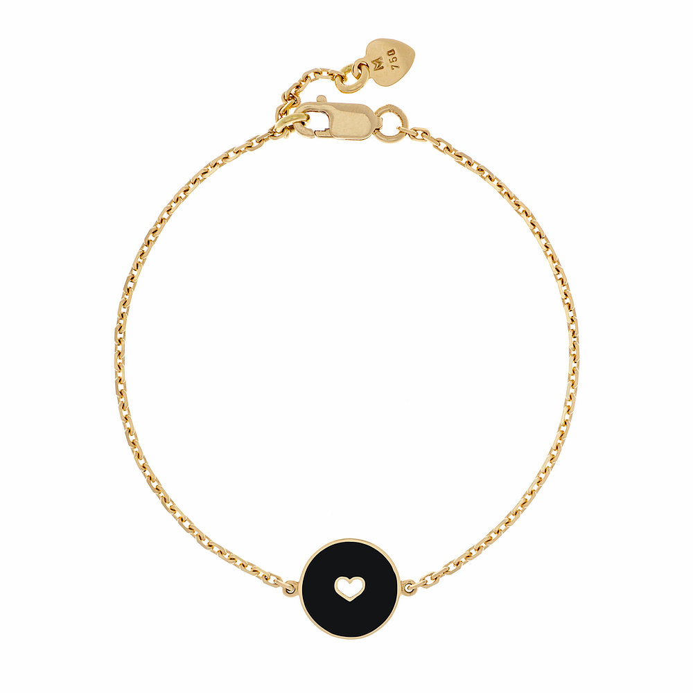 Bracelet : Petit Coeur Reversible | Or 18 carats