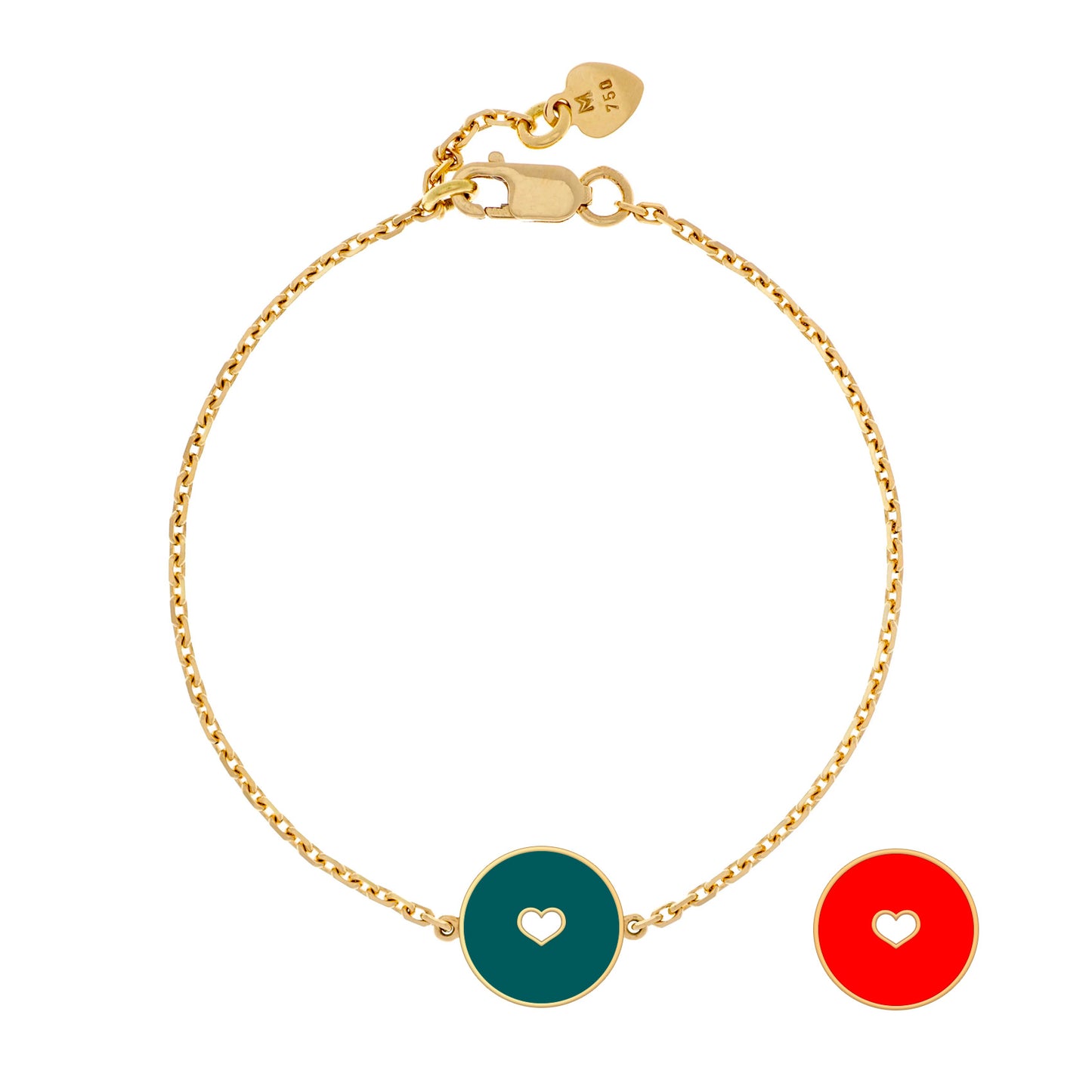 Bracelet : Petit Coeur Noël Reverse | Or 18 carats
